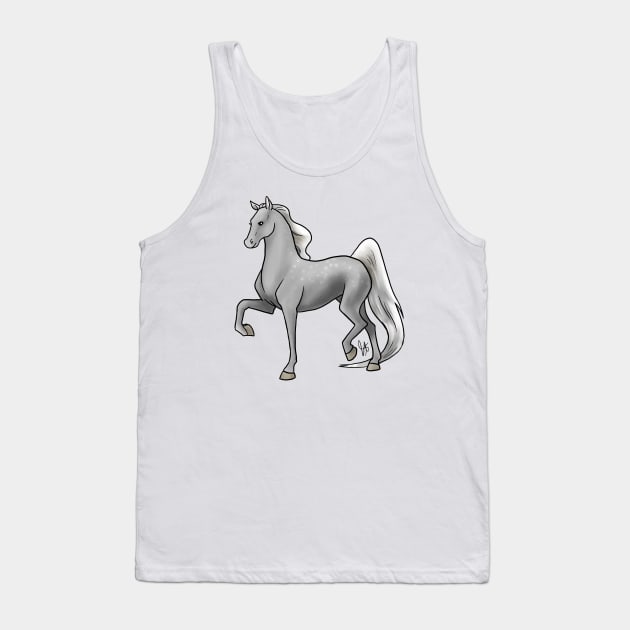 Horse - American Saddlebred - Dapple Gray Tank Top by Jen's Dogs Custom Gifts and Designs